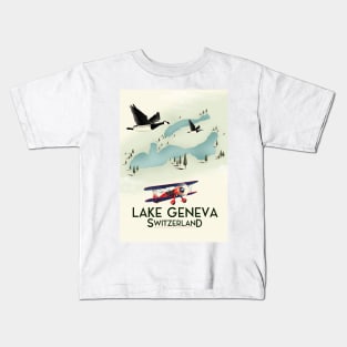 Lake Geneva Travel poster Kids T-Shirt